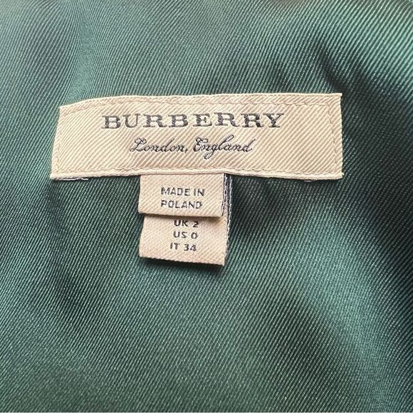 Burberry Ladies Long-sleeve Silk Wool Shift Dress Green US 0 NEW - Picture 11 of 11